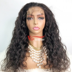 Natural #1b Brazilian Virgin Human Hair Transparent 4x4 closure wig indian wavy