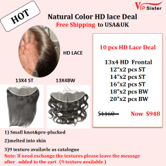 #Vipsister 10 PCS 13x4  HD Lace Frontal  Deal Free Shipping