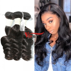 #1b Peruvian Virgin Human Hair Weft loose wave