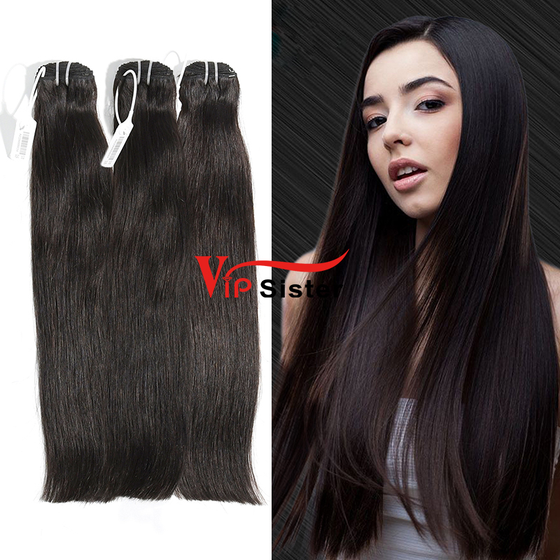 #1b Brazilian Virgin Human Hair Weft Straight