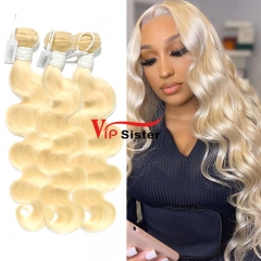 #613 Blonde European Virgin Human Hair Weft body wave