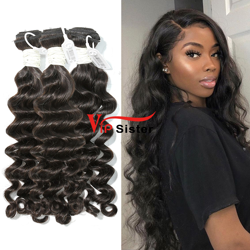 #1b Virgin Malaysian Hair Weft deep wave