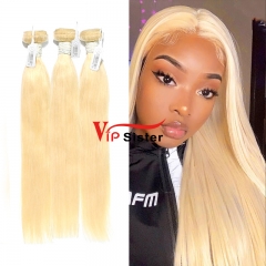 #613 Blonde European Virgin Human Hair Weft Straight