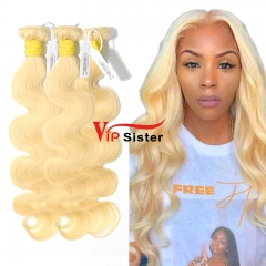 #613 Blonde European Raw Human Hair Weft body wave