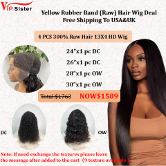 Vipsister Raw Hair 5X5 HD Wig 4 Pcs Deal Free Shipping