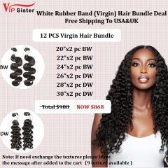 Vipsister Virgin Hair Bundles  12 Pcs Deal Free Shipping