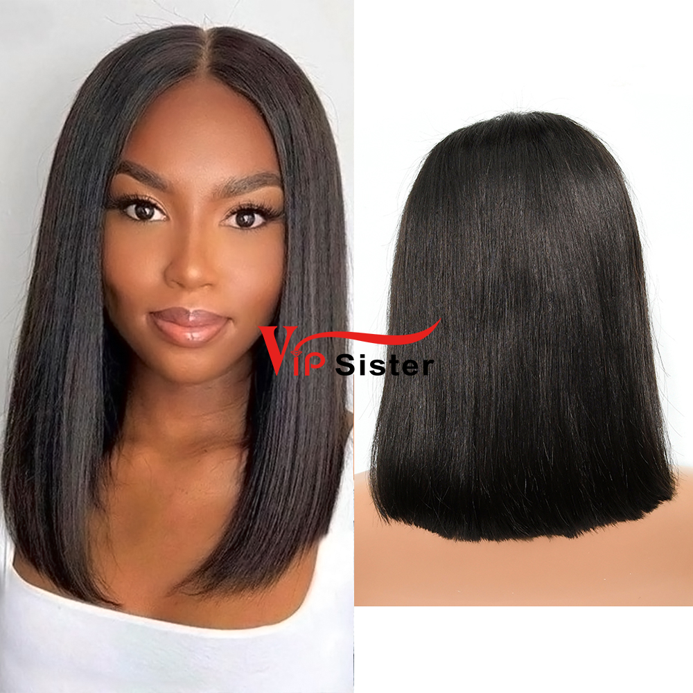 Straight Natural Color Transparent Lace 13X4 Bob Wig