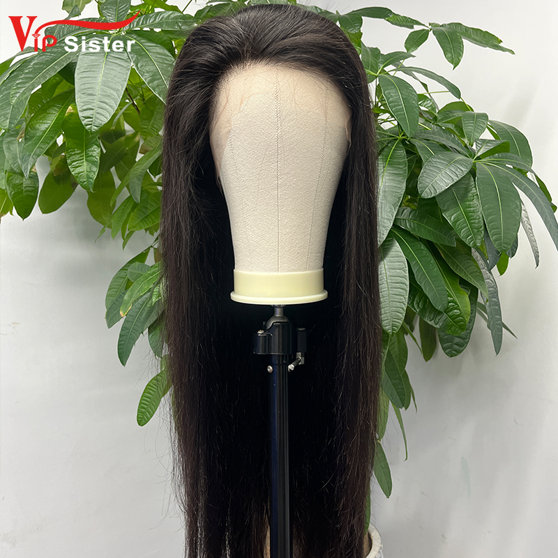 Natural #1b Brazilian Raw Human Hair 13x4 Swiss HD wig Straight