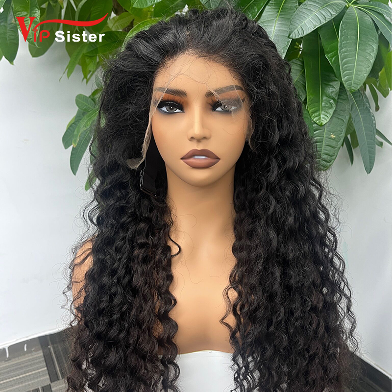 Natural #1b Brazilian Virgin Human Hair 13x4 Swiss HD wig Indian Curly