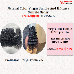 Virgin Indian Wave 18 18 18Inch And 2x6 HD Lace 18 Inch Free Shipping