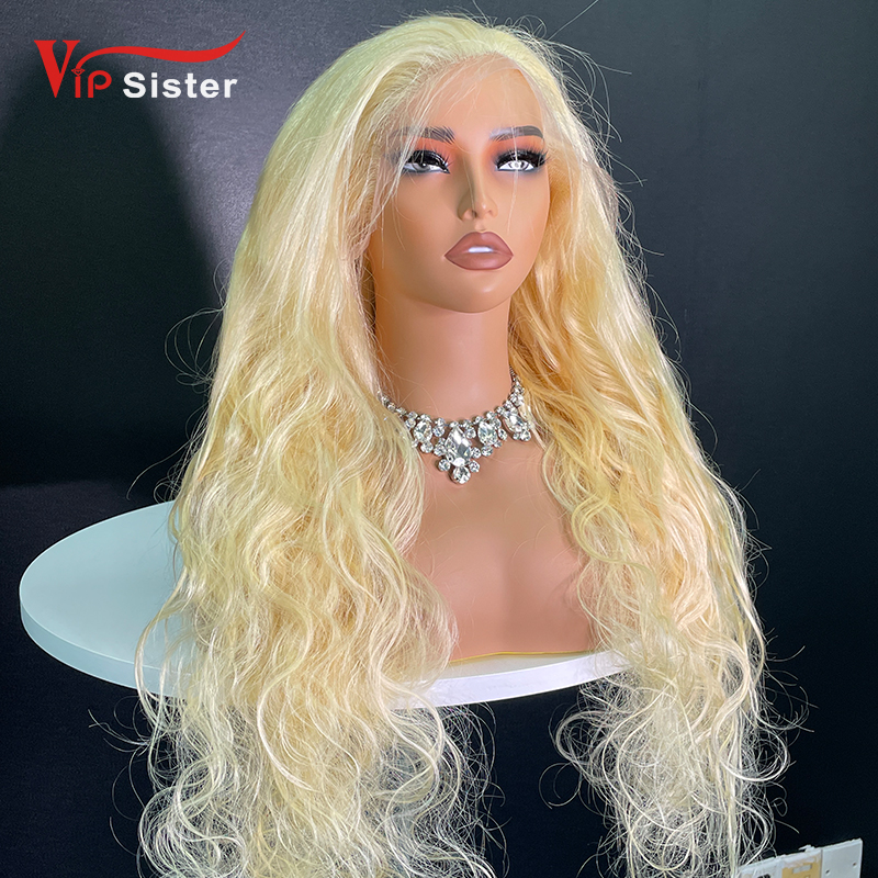 #613 Blonde European Raw Human Hair Transparent 13x4 Frontal Wig body wave