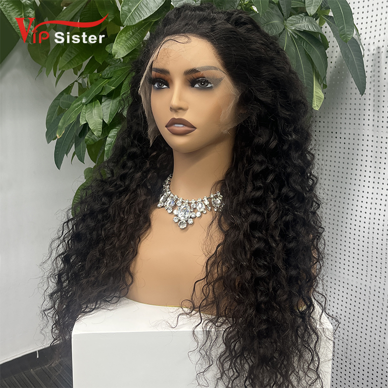Natural #1b Brazilian Virgin Human Hair 13x4 Swiss HD wig Italian Curly