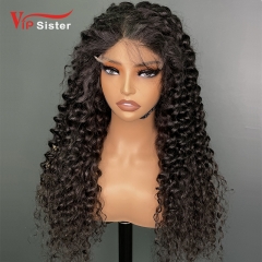 Natural #1b Brazilian Virgin Human Hair 5x5 Swiss HD wig Deep Curly