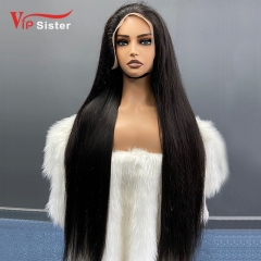 #1b Brazilian Raw Human Hair Transparent Lace 13x4 Frontal wig straight