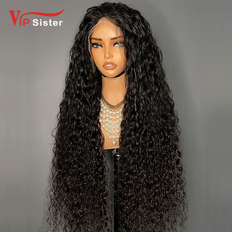 Natural #1b Brazilian Virgin Human Hair Transparent Lace 13x4 frontal wig indian curly