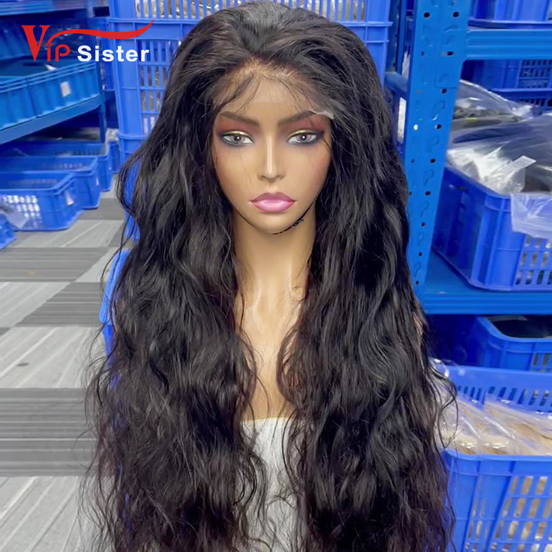 #1b Brazilian Raw Human Hair Transparent 5x5 closure wig ocean wave