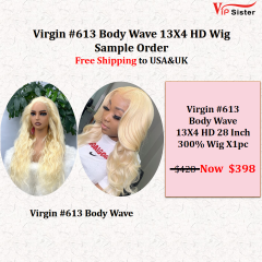 #613 Body Wave 13x4 HD Frontal Virgin Wig 28 Inch  Free Shipping
