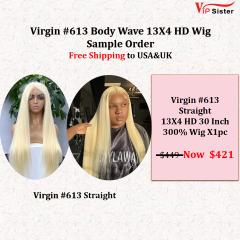 #613 Straight 13x4 HD Frontal Virgin Wig 30 Inch  Free Shipping
