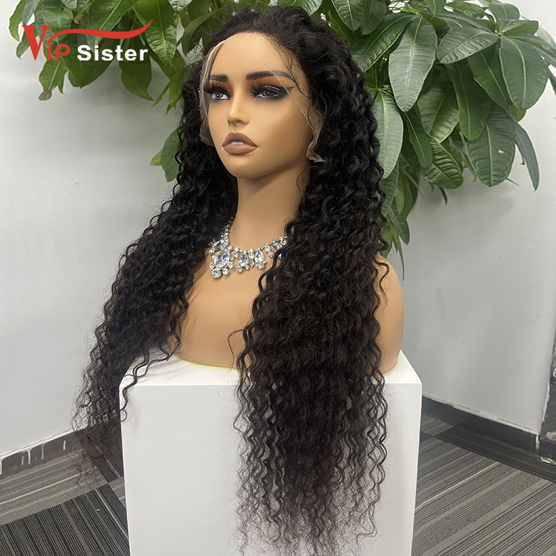 Natural #1b Brazilian Virgin Human Hair 13x4 Swiss HD wig Deep Curly