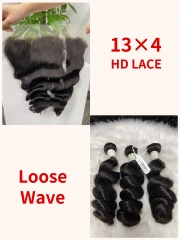 Virgin Loose Wave 18 20 22 Inch And 13x4 HD Lace 16 Inch  Free Shipping