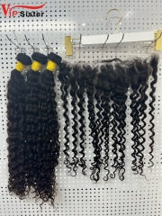 Raw Deep Curly 22 24 26 Inch And 13x4 HD Lace 20 Inch  Free Shipping