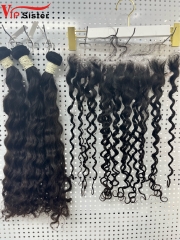 Virgin Indian Curly 26 28 30 Inch And 13x4 HD Lace 18 Inch  Free Shipping