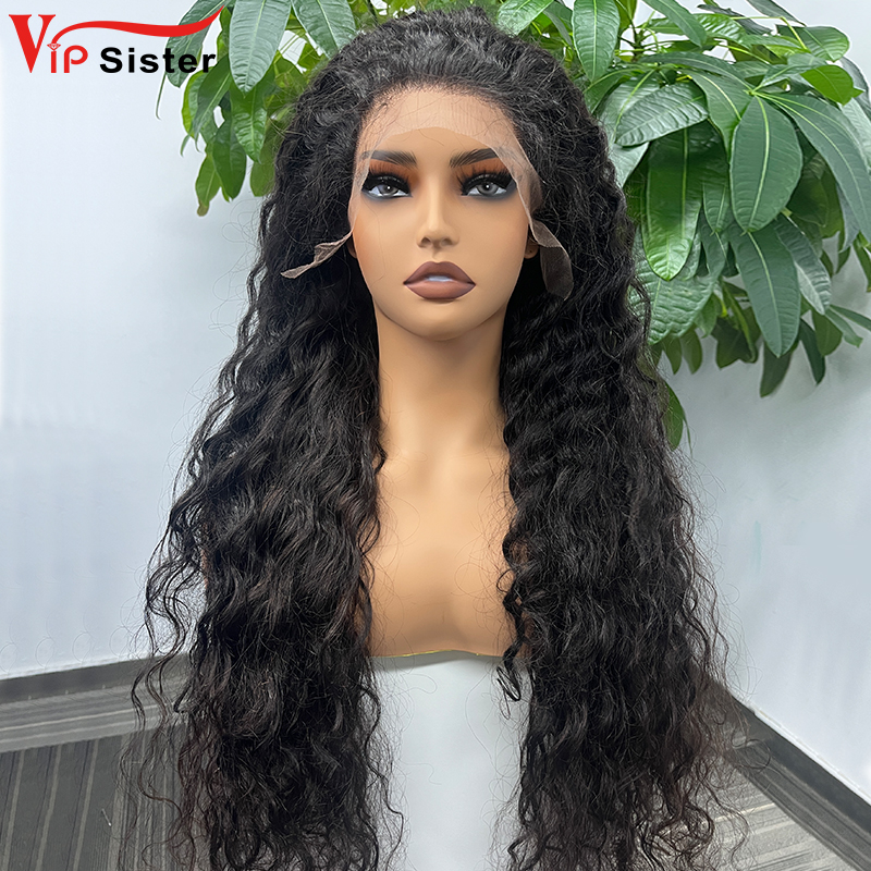 Natural #1b Brazilian Virgin Human Hair 13x4 Swiss HD wig Indian wave