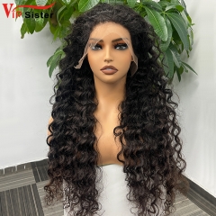 Natural #1b Brazilian Virgin Human Hair 13x4 Swiss HD wig Deep Wave