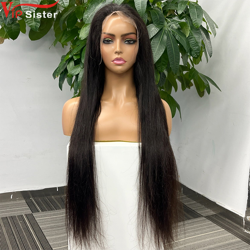 Natural #1b Brazilian Virgin Human Hair 13x6 Swiss HD Wig Straight