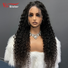 Natural #1b Brazilian Raw Human Hair 13x4 Swiss HD wig Deep Curly