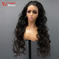 Natural #1b Brazilian Virgin Human Hair Transparent Lace 13x4 frontal wig loose wave