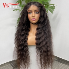 #1b Brazilian Virgin Human Hair Transparent 5x5 closure wig indian wavy