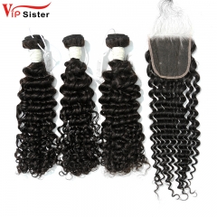 Virgin Deep Curly 14 16 18 Inch And 4x4 HD Lace 16 Inch  Free Shipping