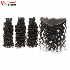 Virgin Indian Wave 12 14 16 Inch And 13x4 HD Lace 12 Inch  Free Shipping