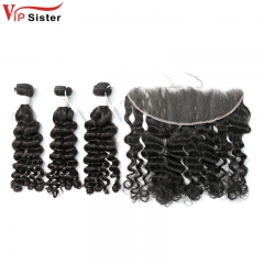 Virgin Deep Wave 22 24 26 Inch And 13x4 HD Lace 18 Inch  Free Shipping