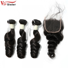 Virgin Loose Wave 16 18 20 Inch And 4x4 HD Lace 16 Inch  Free Shipping