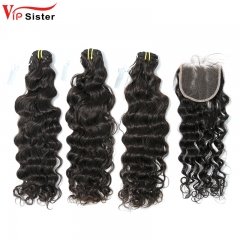 Virgin Indian Curly 20 22 24 Inch And 4x4 HD Lace 20 Inch  Free Shipping