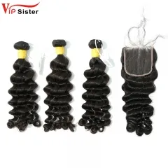 Raw Deep Wave 16 18 20 Inch And 4x4 HD Lace 20 Inch  Free Shipping