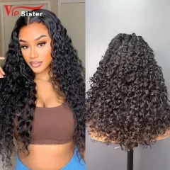 #1b Brazilian Virgin Human Hair Transparent 5x5 Closure Wig Deep Curly
