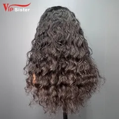 #1b Brazilian Raw Human Hair Transparent 4x4 closure wig indian wavy