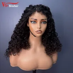 #1b Brazilian Virgin Human Hair Transparent 5x5 Closure Wig Deep Curly