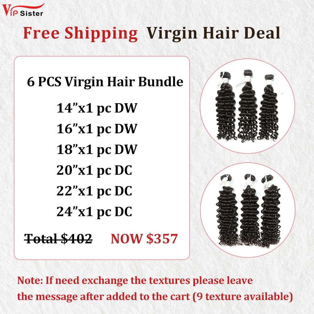 Vipsister 6PCS Virgin Hair Bundles Deal Free Shipping