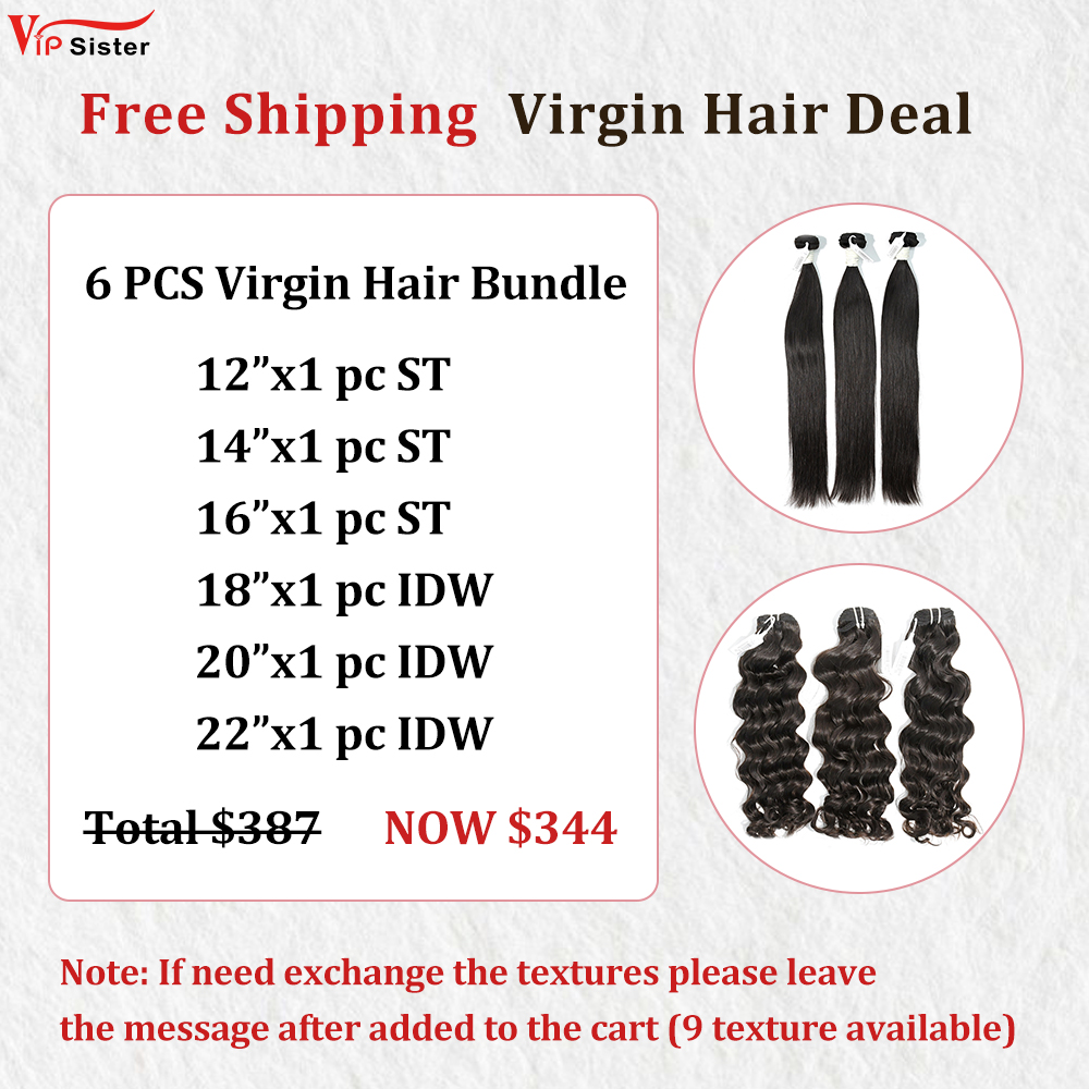 Vipsister 6PCS Virgin Hair Bundles Deal Free Shipping