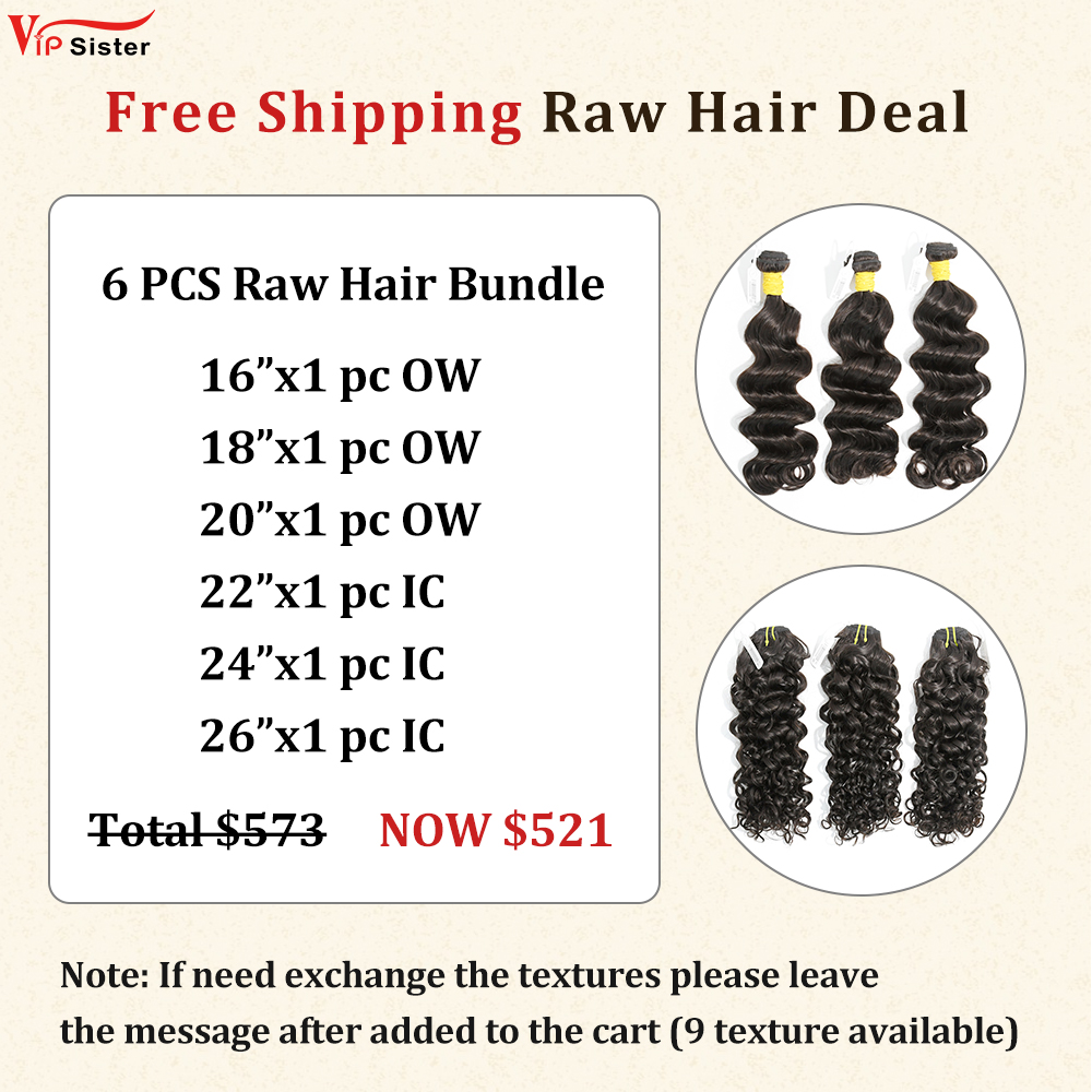 Vipsister 6PCS Raw Hair Bundles Deal Free Shipping