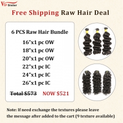 Vipsister 6PCS Raw Hair Bundles Deal Free Shipping