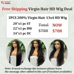 Vipsister 3PCS 13×4 HD Lace Frontal  Wig Deal Free Shipping