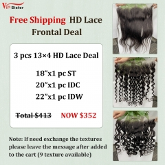 Vipsister 3PCS 13×4 HD Lace Frontal Deal Free Shipping