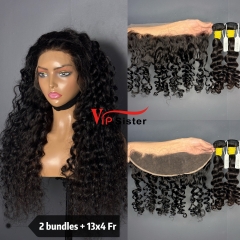 Brazilian 100% Full Cuticle Raw Human Hair Deep wave 13x4 Frontal Wig