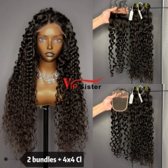 Brazilian 100% Full Cuticle Raw Human Hair Italian curly 4x4 Closure Wig