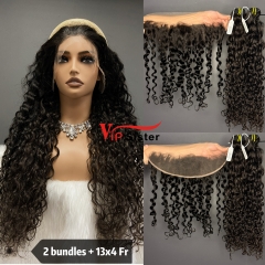 Brazilian 100% Full Cuticle Raw Human Hair Italian curly 13x4 Frontal Wig